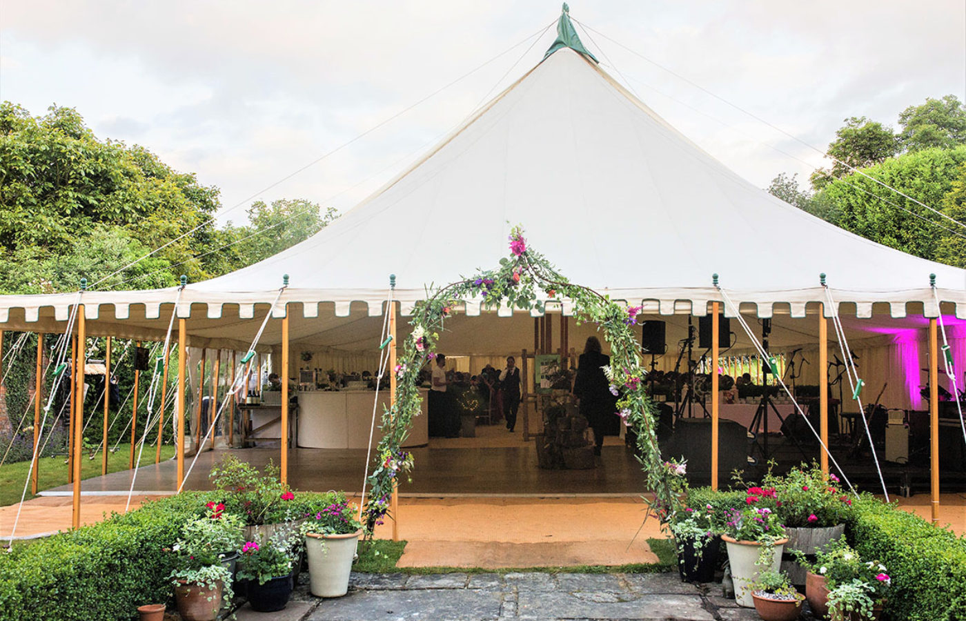 Marlborough Marquee with flower arch 2